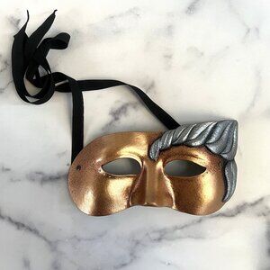 L'Atelier Pirate Vintage Masquerade Venetian Eye Mask, Gold/Silver